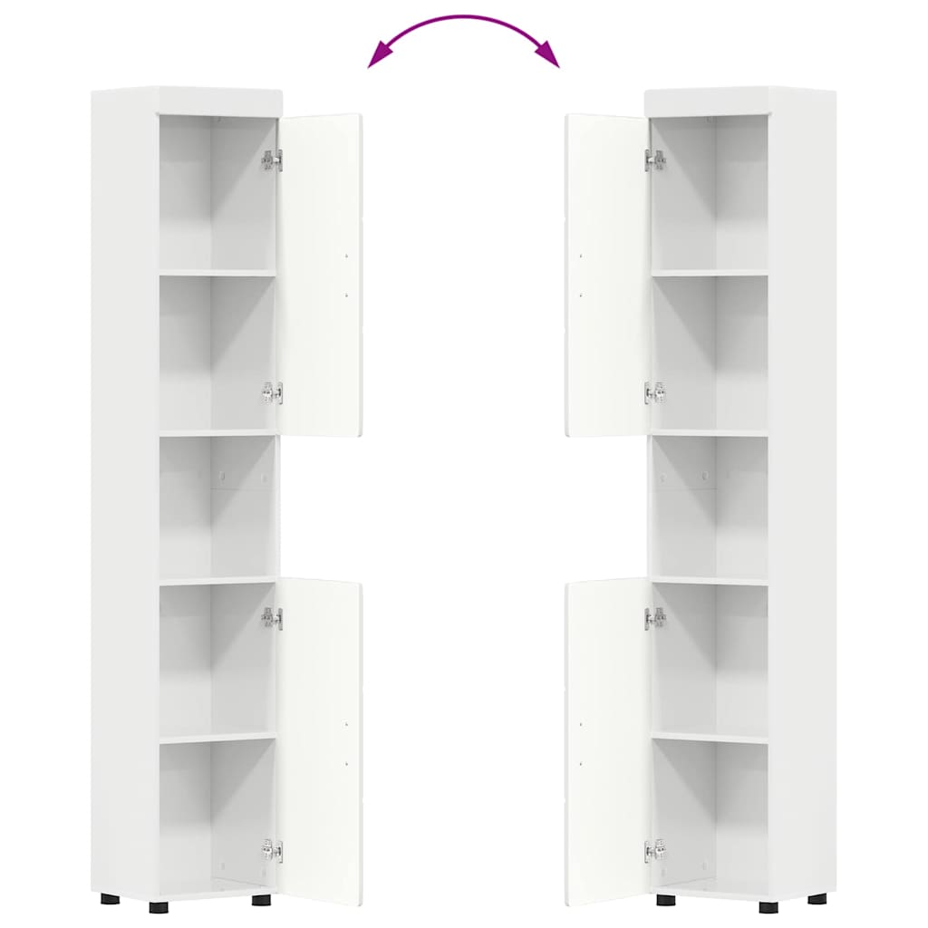 vidaXL Bathroom Furniture Set TULUM 3 pcs High Gloss White