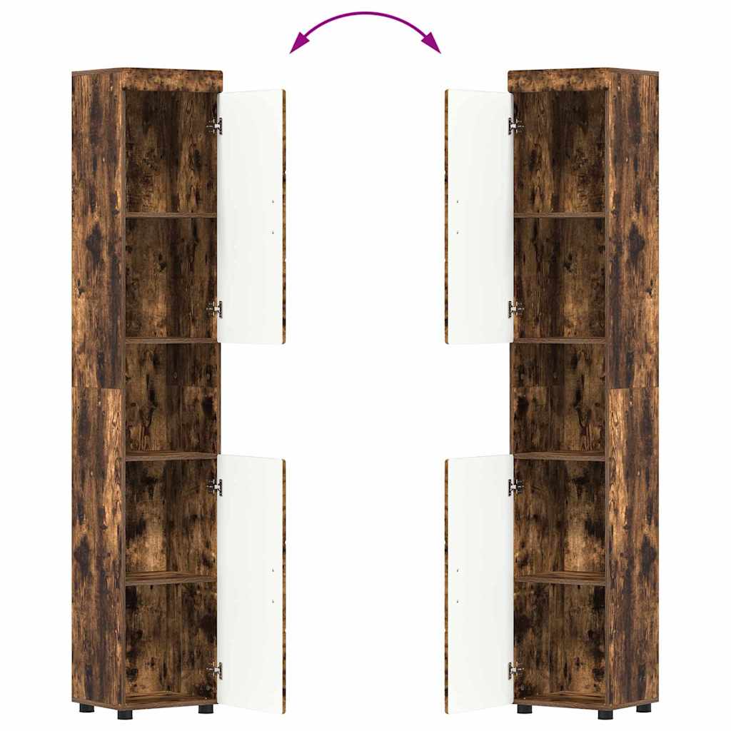 vidaXL Bathroom Furniture Set TULUM Smoked Oak Engineered Wood