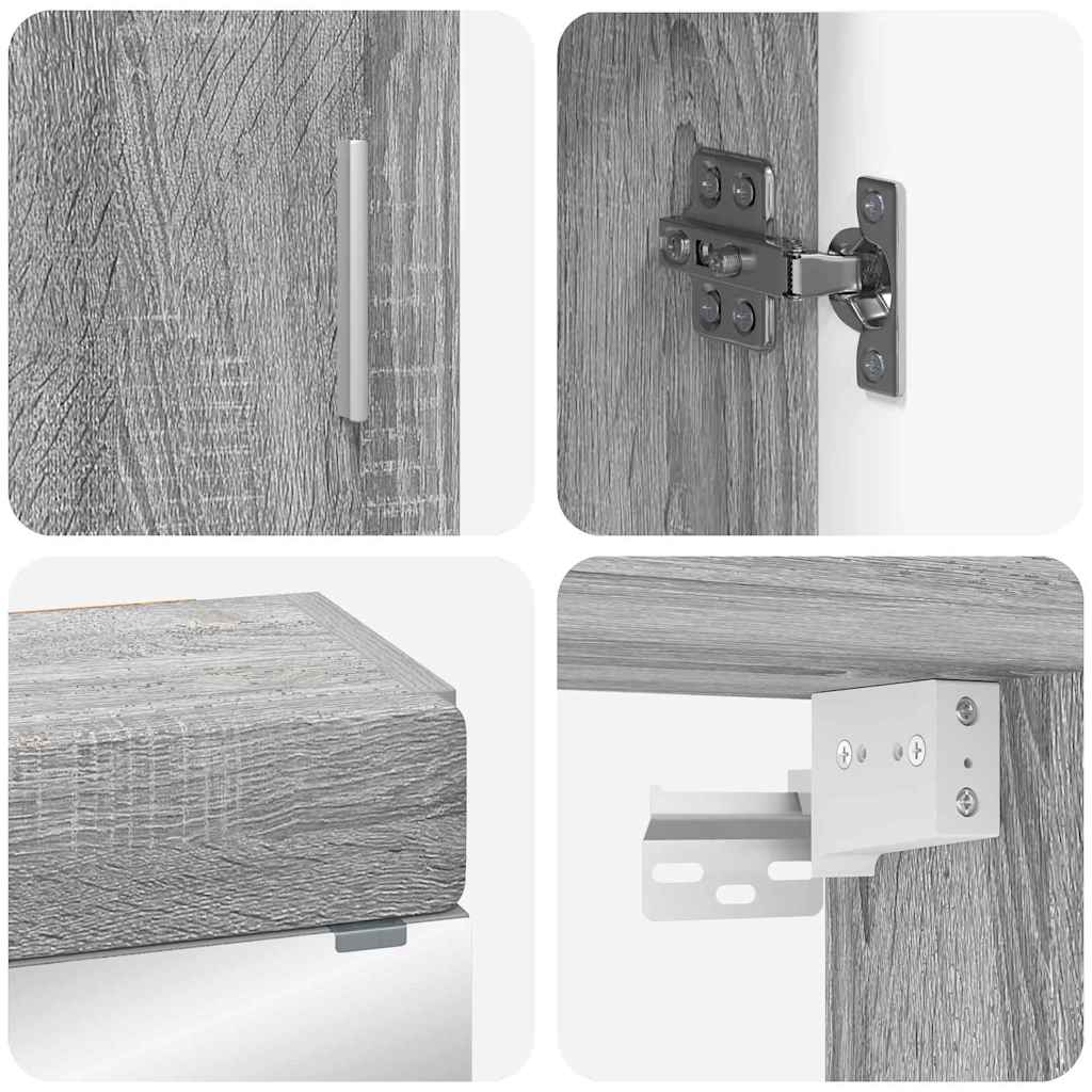 vidaXL Bathroom Furniture Set TULUM 3 pcs Grey Sonoma 60 x 34 x 63 cm
