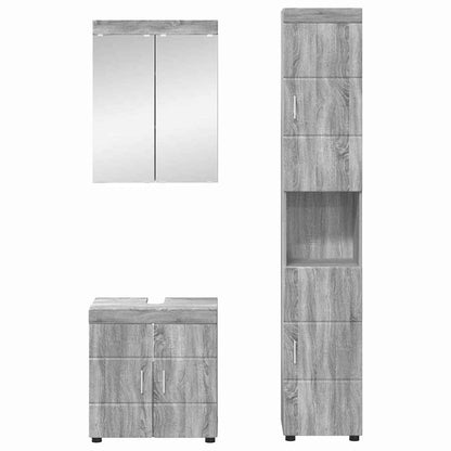 vidaXL Bathroom Furniture Set TULUM 3 pcs Grey Sonoma 60 x 34 x 63 cm