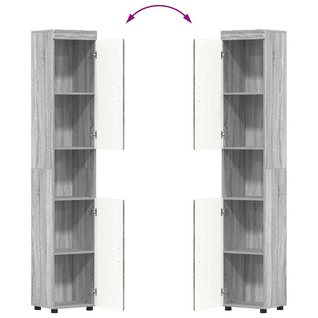 vidaXL Bathroom Furniture Set TULUM 3 pcs Grey Sonoma 60 x 34 x 63 cm