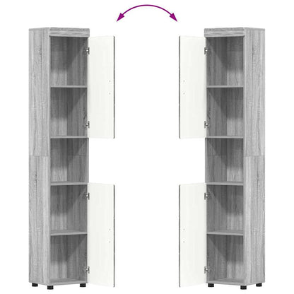 vidaXL Bathroom Furniture Set TULUM 3 pcs Grey Sonoma 60 x 34 x 63 cm