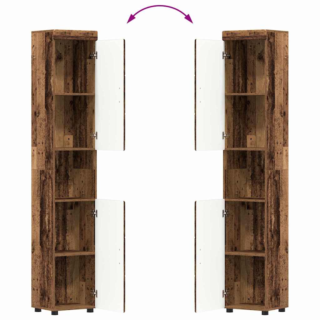 vidaXL Bathroom Furniture Set with Door TULUM Old Wood Engineered Wood