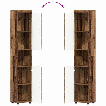 vidaXL Bathroom Furniture Set with Door TULUM Old Wood Engineered Wood