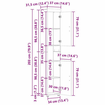 vidaXL Bathroom Furniture Set with Door TULUM Old Wood Engineered Wood