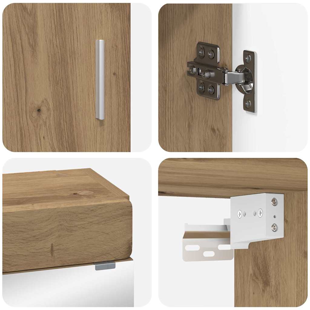 vidaXL Bathroom Furniture Set TULUM 3 pcs Artisan Oak 60 x 34 x 63 cm