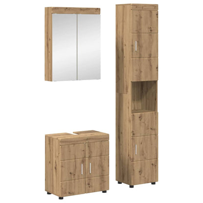 vidaXL Bathroom Furniture Set TULUM 3 pcs Artisan Oak 60 x 34 x 63 cm