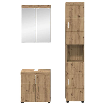 vidaXL Bathroom Furniture Set TULUM 3 pcs Artisan Oak 60 x 34 x 63 cm