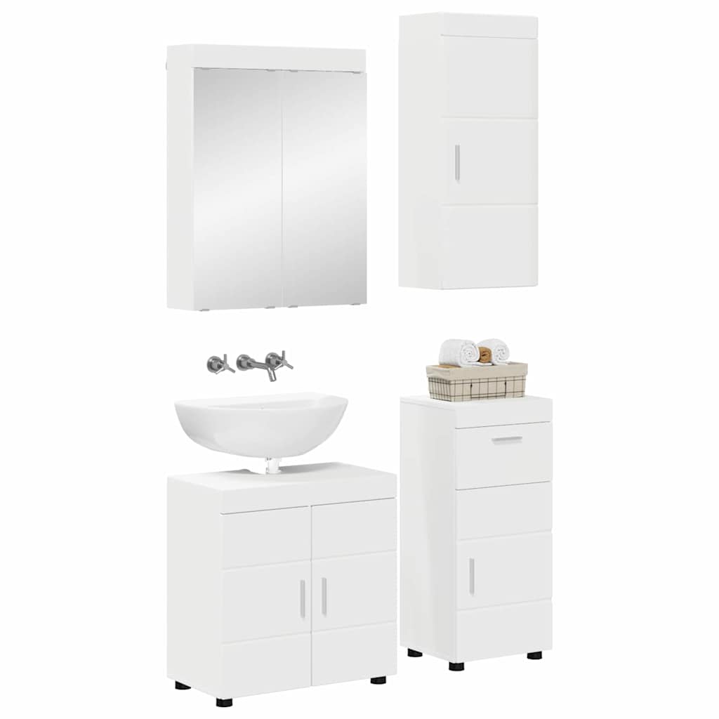 vidaXL Bathroom Furniture Set with Drawer TULUM White Engineered Wood