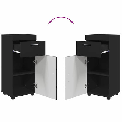 vidaXL Bathroom Furniture Set with Drawer TULUM Black Engineered Wood