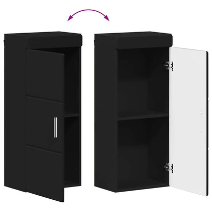 vidaXL Bathroom Furniture Set with Drawer TULUM Black Engineered Wood