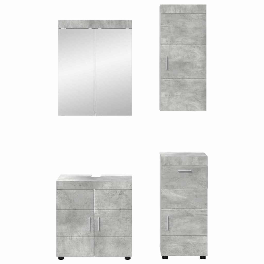 vidaXL Bathroom Furniture Set TULUM 4 pcs Concrete Grey