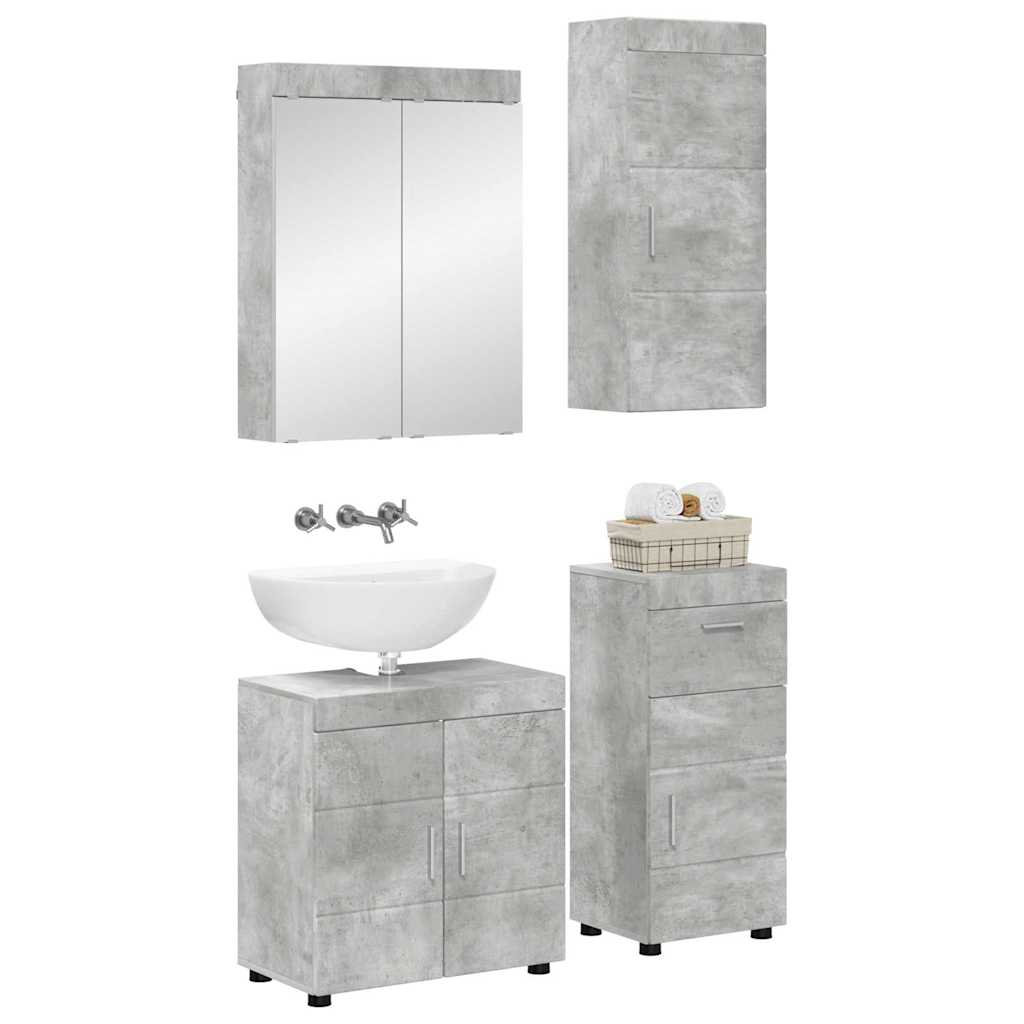vidaXL Bathroom Furniture Set TULUM 4 pcs Concrete Grey