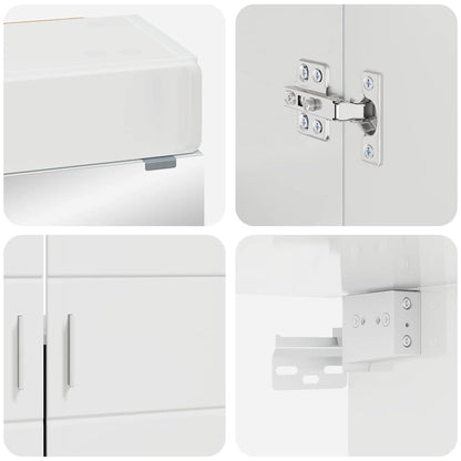 vidaXL Bathroom Furniture Set TULUM High Gloss White Engineered Wood