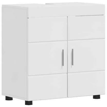 vidaXL Bathroom Furniture Set TULUM High Gloss White Engineered Wood