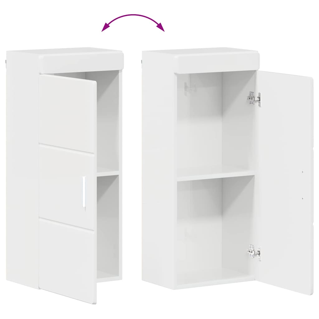 vidaXL Bathroom Furniture Set TULUM High Gloss White Engineered Wood