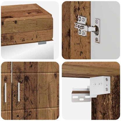 vidaXL Bathroom Furniture Set with Door TULUM Old Wood Engineered Wood