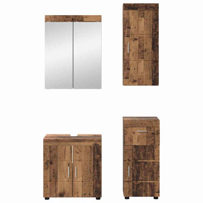 vidaXL Bathroom Furniture Set with Door TULUM Old Wood Engineered Wood