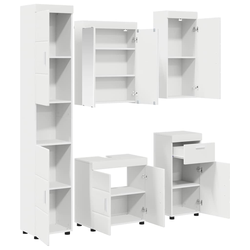 vidaXL Bathroom Furniture Set with Drawer TULUM White Engineered Wood