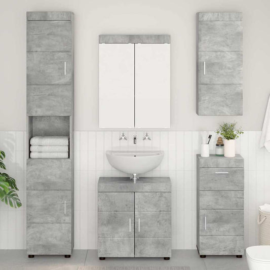 vidaXL Bathroom Furniture Set TULUM 5 pcs Concrete Grey