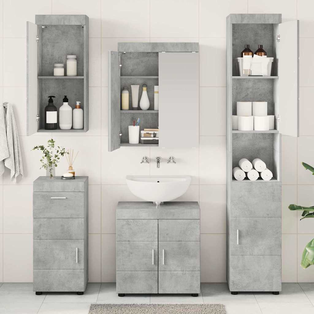 vidaXL Bathroom Furniture Set TULUM 5 pcs Concrete Grey