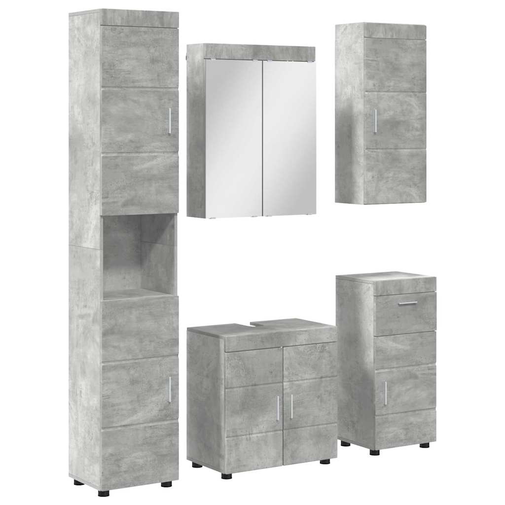 vidaXL Bathroom Furniture Set TULUM 5 pcs Concrete Grey