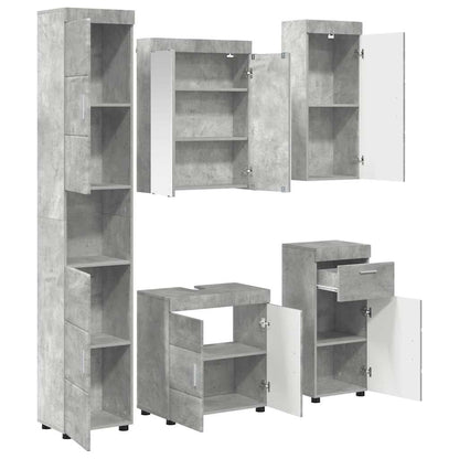 vidaXL Bathroom Furniture Set TULUM 5 pcs Concrete Grey