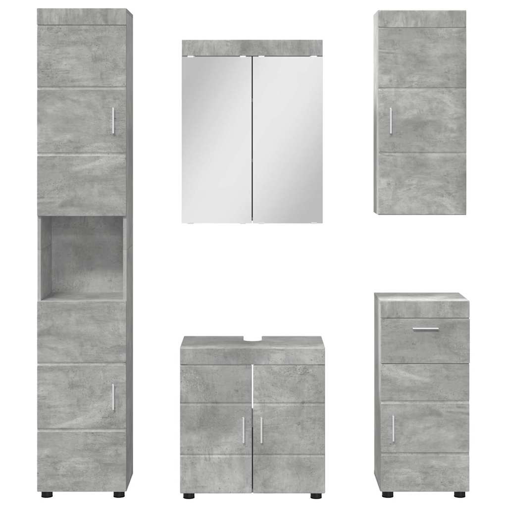 vidaXL Bathroom Furniture Set TULUM 5 pcs Concrete Grey