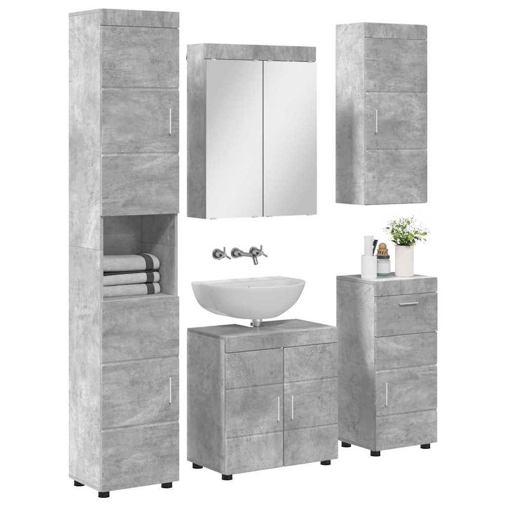 vidaXL Bathroom Furniture Set TULUM 5 pcs Concrete Grey