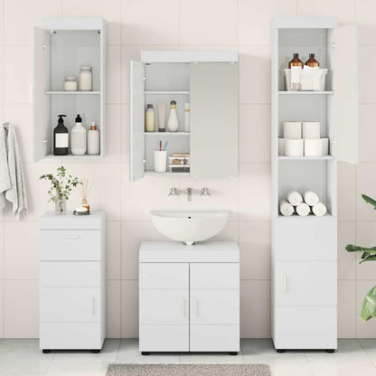 vidaXL Bathroom Furniture Set TULUM 5 pcs High Gloss White