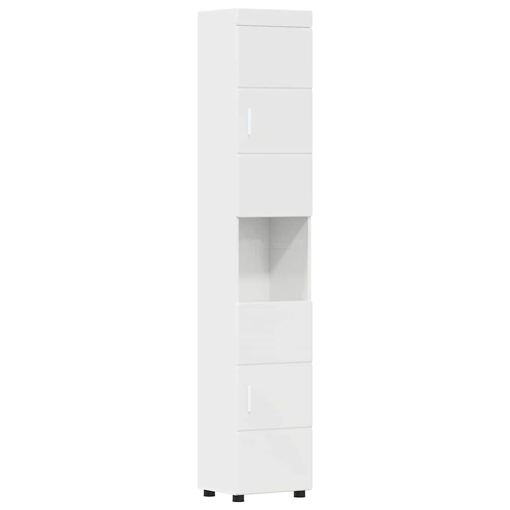 vidaXL Bathroom Furniture Set TULUM 5 pcs High Gloss White