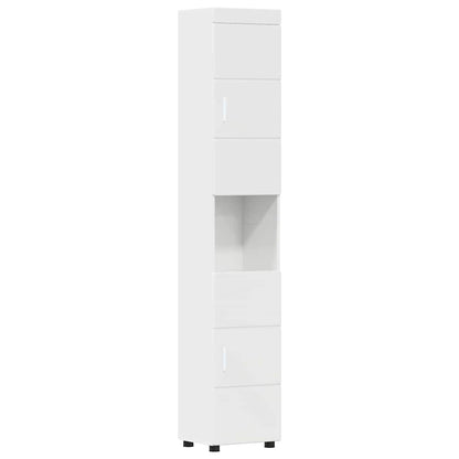 vidaXL Bathroom Furniture Set TULUM 5 pcs High Gloss White