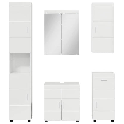 vidaXL Bathroom Furniture Set TULUM 5 pcs High Gloss White