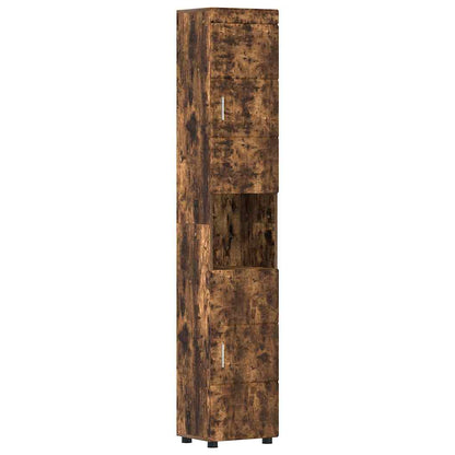 vidaXL Bathroom Furniture Set TULUM Smoked Oak Engineered Wood