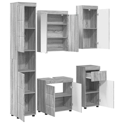 vidaXL Bathroom Furniture Set TULUM Grey Sonoma Engineered Wood