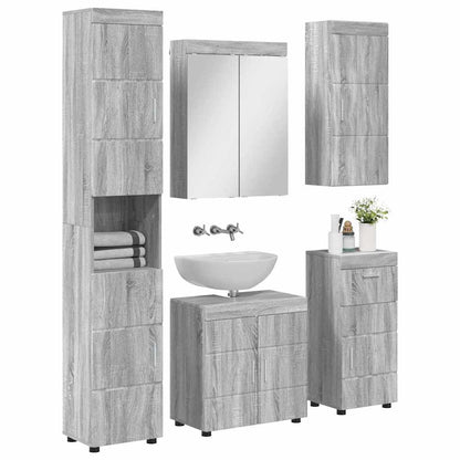 vidaXL Bathroom Furniture Set TULUM Grey Sonoma Engineered Wood