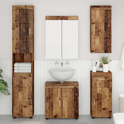 vidaXL Bathroom Furniture Set with Door TULUM Old Wood Engineered Wood