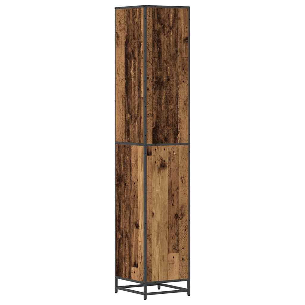 vidaXL Bathroom Furniture Set with Shelf Old Wood 35 x 37.5 x 188.5 cm