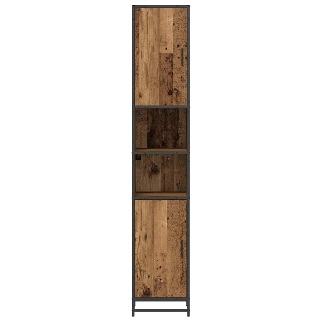 vidaXL Bathroom Furniture Set with Shelf Old Wood 35 x 37.5 x 188.5 cm