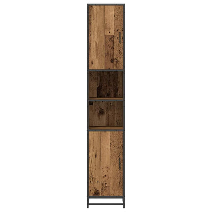 vidaXL Bathroom Furniture Set with Shelf Old Wood 35 x 37.5 x 188.5 cm