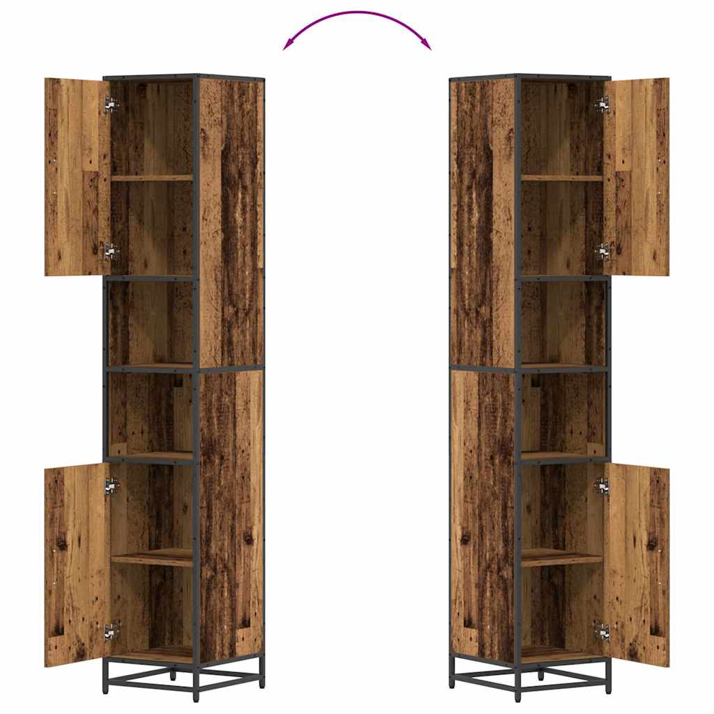 vidaXL Bathroom Furniture Set with Shelf Old Wood 35 x 37.5 x 188.5 cm
