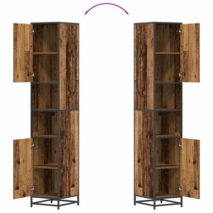 vidaXL Bathroom Furniture Set with Shelf Old Wood 35 x 37.5 x 188.5 cm