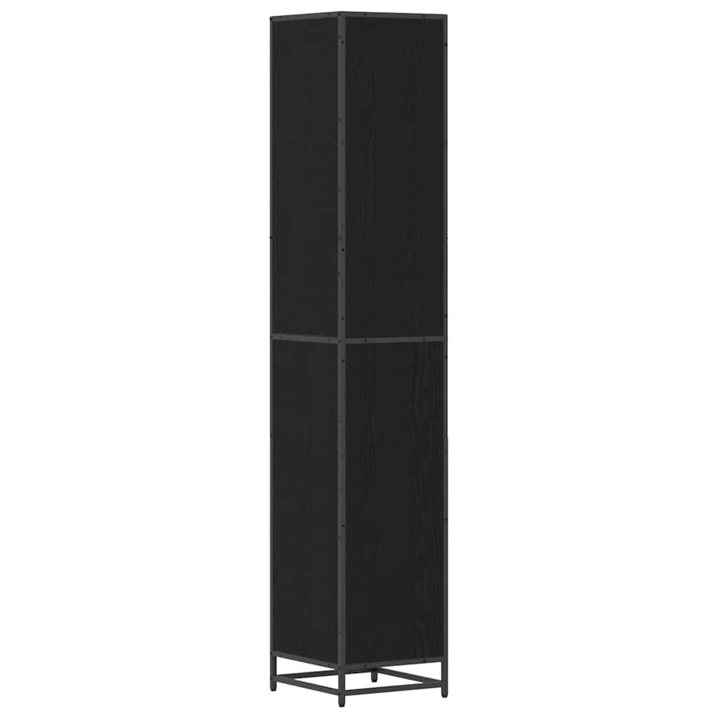 vidaXL Bathroom Furniture Set with Door Black Oak 35 x 37.5 x 188.5 cm