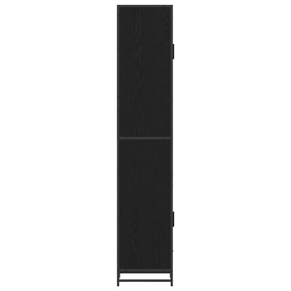vidaXL Bathroom Furniture Set with Door Black Oak 35 x 37.5 x 188.5 cm