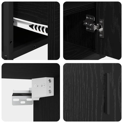 vidaXL Bathroom Furniture Set 2 pcs Black oak Engineered wood