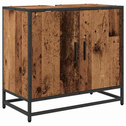 vidaXL Bathroom Furniture Set with Door 3 pcs Old Wood Engineered Wood