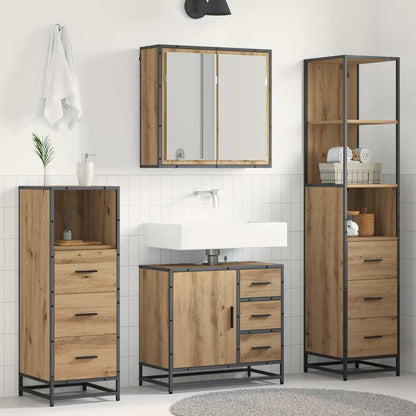 vidaXL Bathroom Furniture Set 4 pcs Artisan Oak Engineered Wood