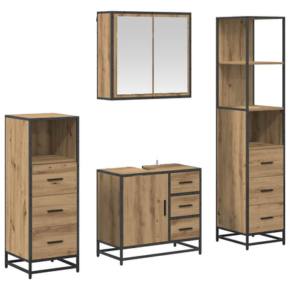 vidaXL Bathroom Furniture Set 4 pcs Artisan Oak Engineered Wood