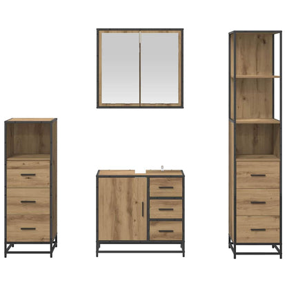vidaXL Bathroom Furniture Set 4 pcs Artisan Oak Engineered Wood