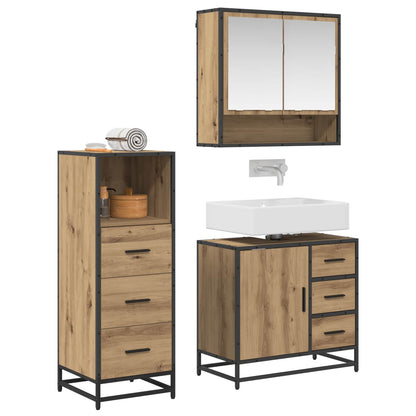 vidaXL Bathroom Furniture Set 3 pcs Artisan Oak Engineered Wood